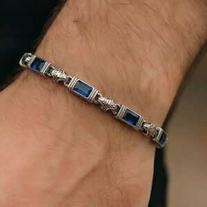 Elegant 925 Silver and Blue Bracelet